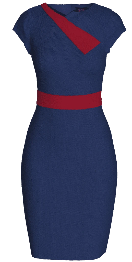 Asymmetric Dress with Contrast